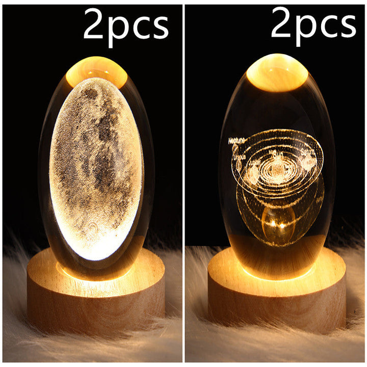 3D Galaxy Crystal Ball LED Night Light | Stornfield