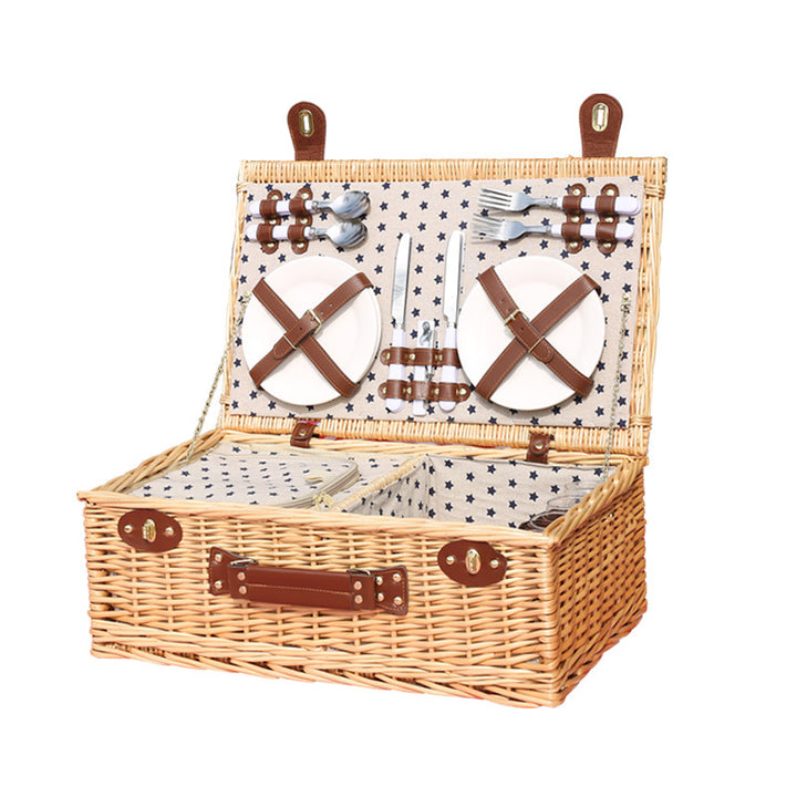 Ladies picnic basket with integrated dish set and insulated cooling area Stornfield