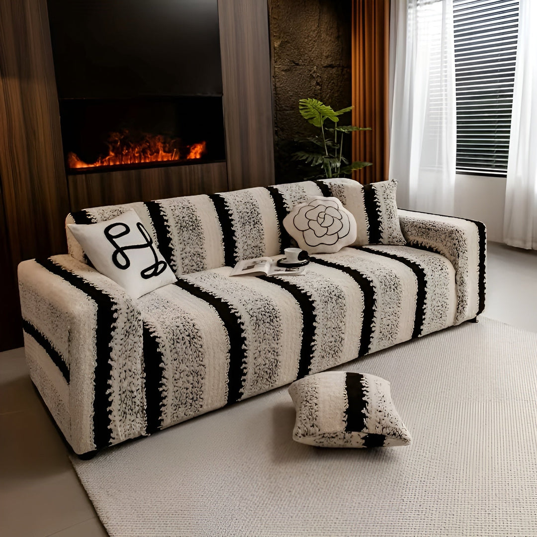 Plush sofa cover (2 pieces) – Soft, warm and decorative | Protects your sofa stylishly | Stornfield