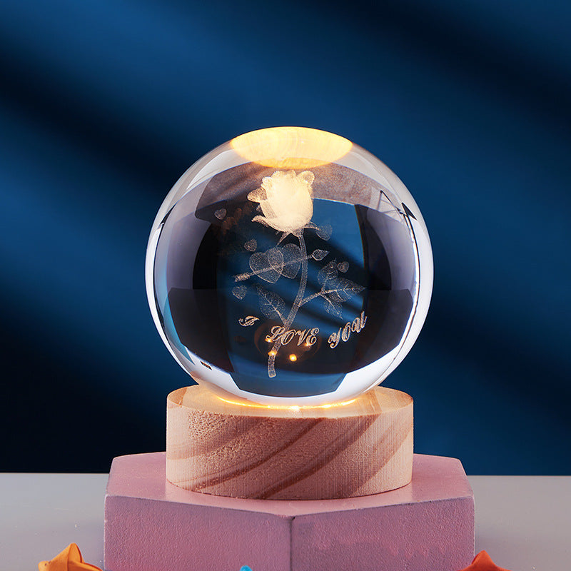 CrystalLight - 3D Crystal Night Lamp with LED Lighting | Ambient Lighting for Bedroom or Living Room | Stornfield