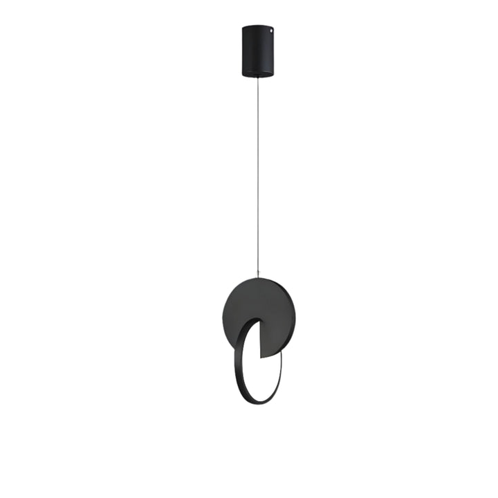 Modern Scandinavian LED pendant lamp with round frame and warm light bowl