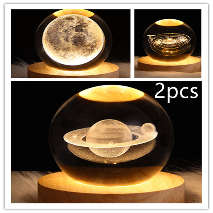 3D Galaxy Crystal Ball LED Night Light | Stornfield