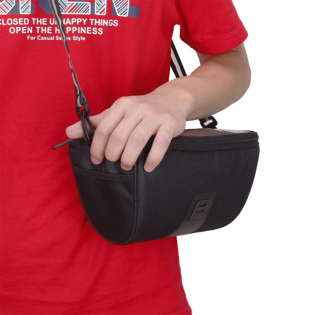 compact bike top tube storage bag with padded phone pocket and water-resistant fabric Stornfield