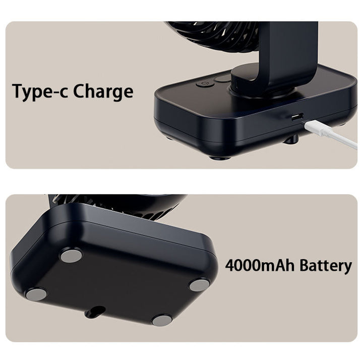 Portable Rechargeable USB Desk Fan with 4 Speeds | Stornfield