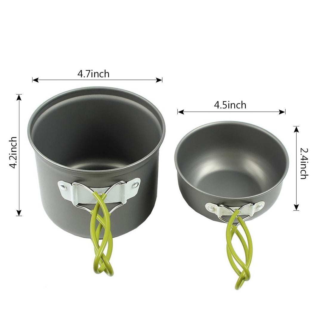 compact lightweight camping cookware and backpacking cook set with folding stove and nesting non-stick pots Stornfield