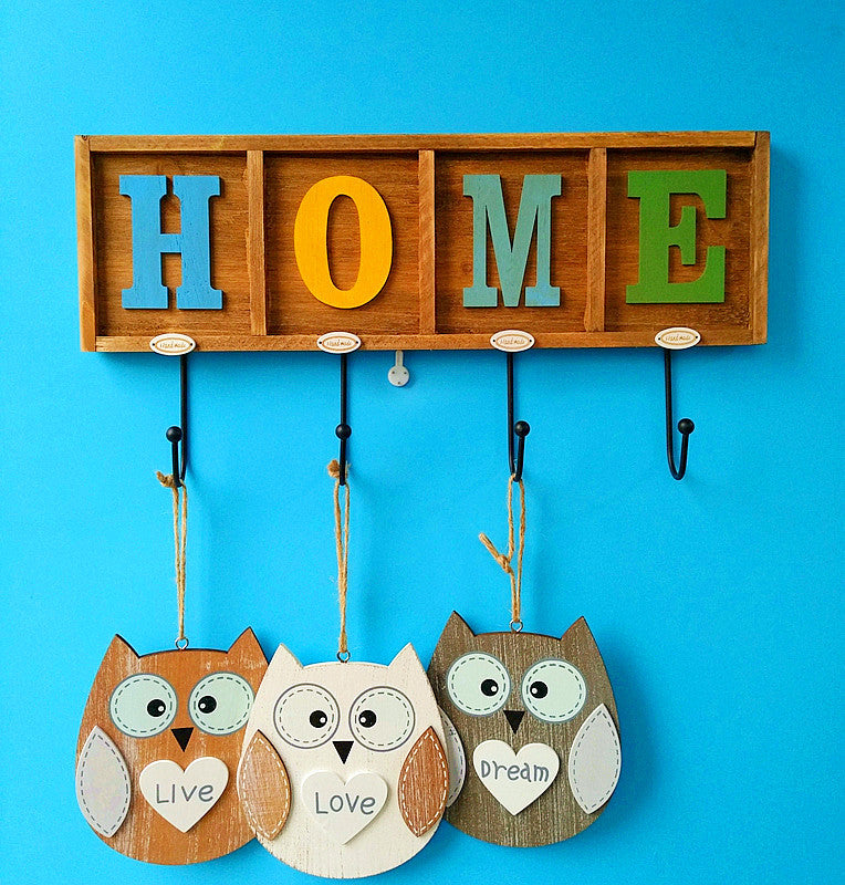 Atmospheric Owl Theme Wall Hook Organizer
