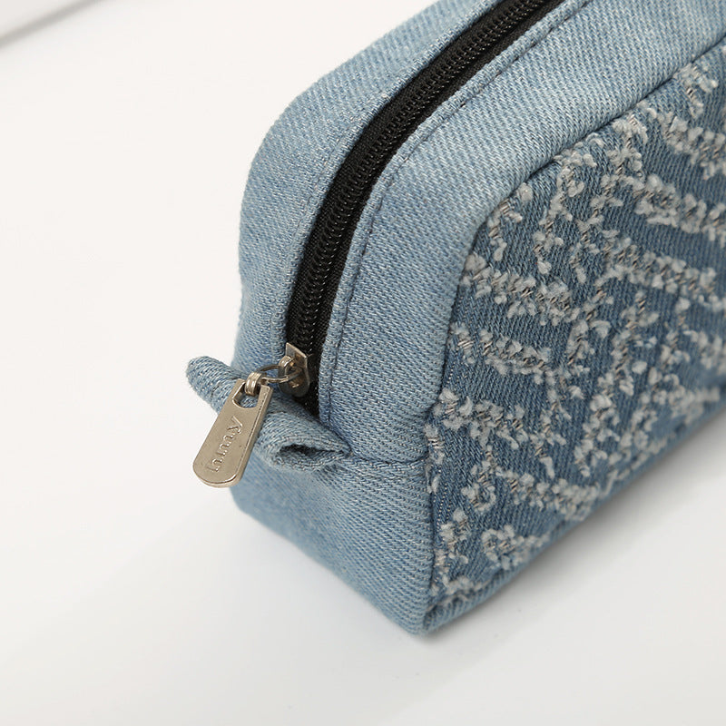 Denim Textured Pencil Case