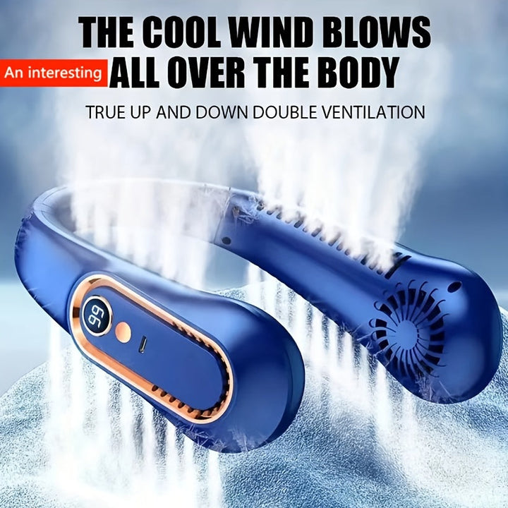 1pc Portable USB Cooler Fan With 5 Speeds And Digital Display - Super Strong Technology And Bladeless Design For Outdoor Use | Stornfield