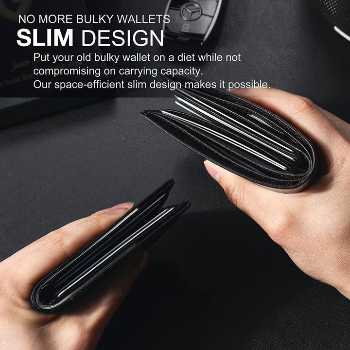 Stornfield | Men’s Slim RFID Wallet | Leather Card Holder | Black