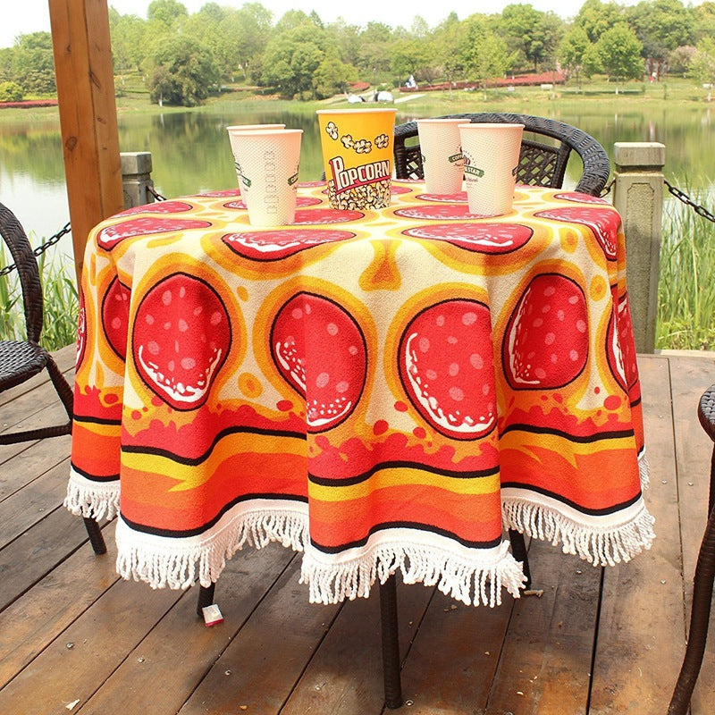 Beach towel in funny Hamburger design Stornfield