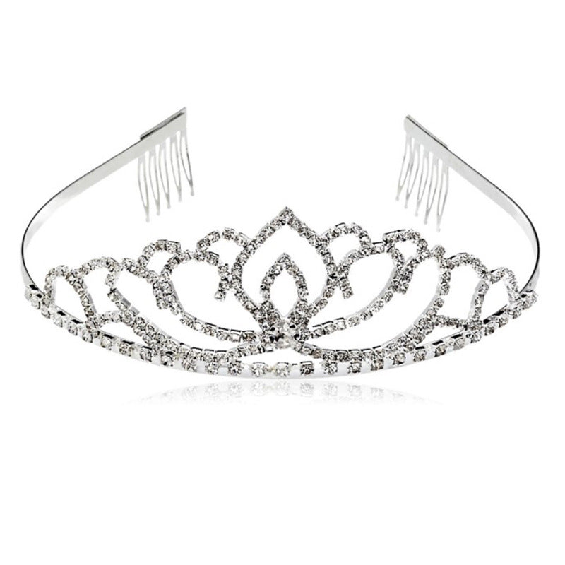 Ladies Elegant Rhinestone Tiara with Floral Design Stornfield