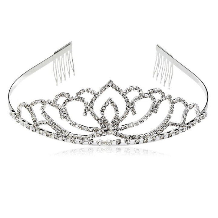 Ladies Elegant Rhinestone Tiara with Floral Design Stornfield