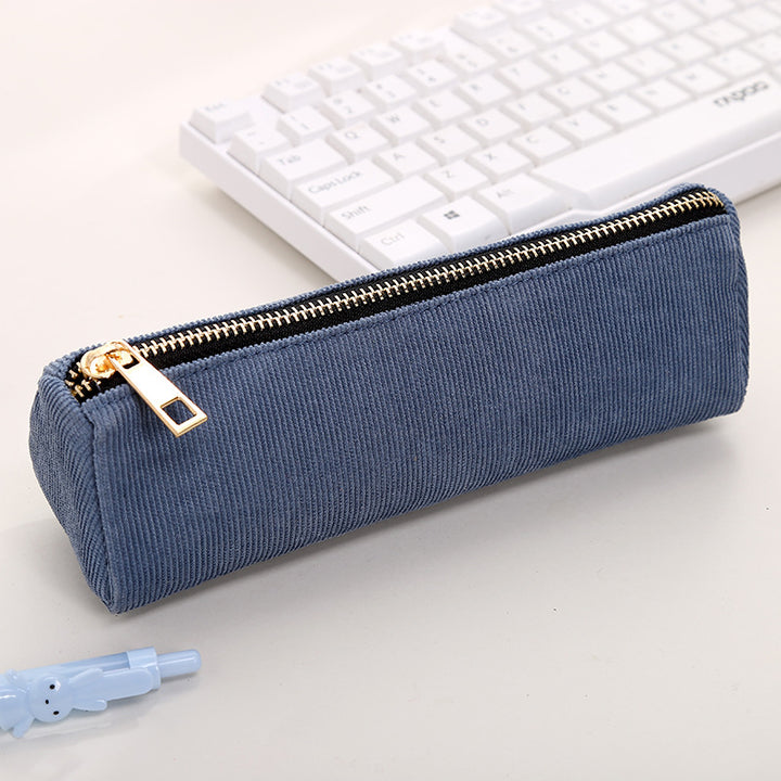 Premium Corduroy Zippered Pencil Case