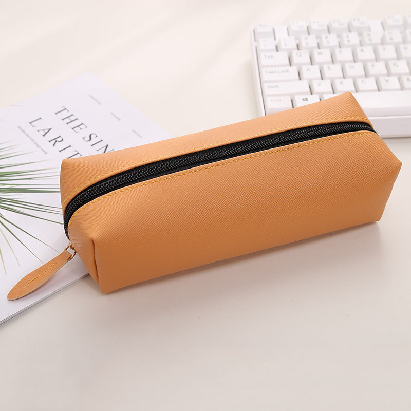Sleek Leather Zippered Pencil Case