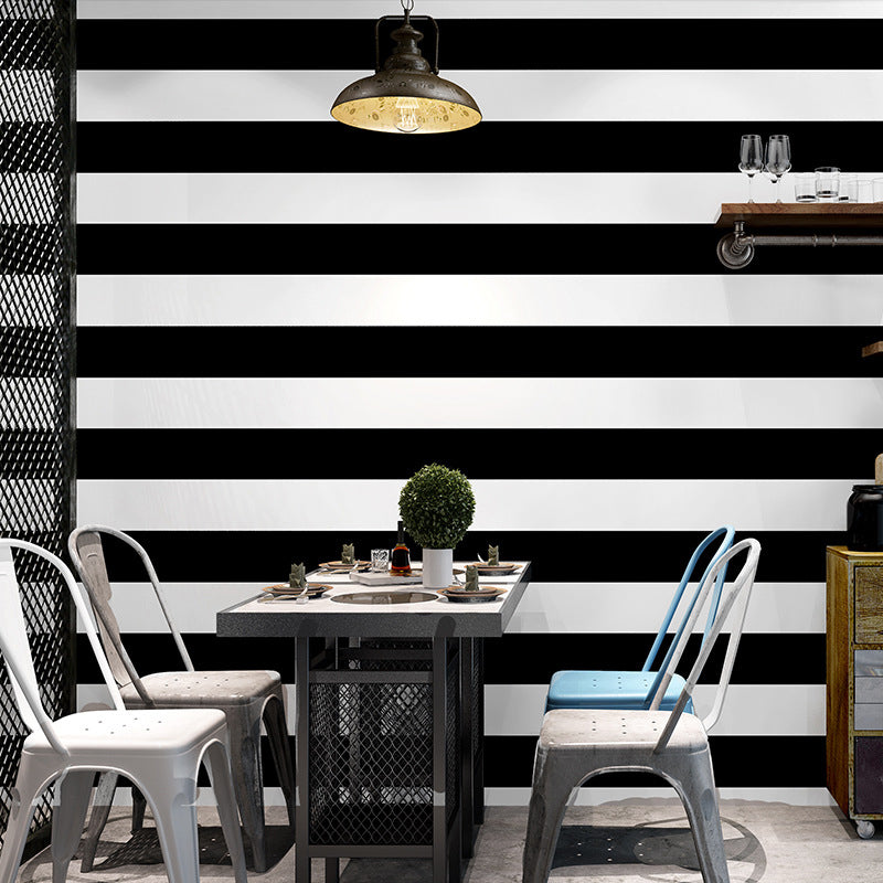Stornfield | Simple Wide Striped Non-Adhesive Wallpaper for Cafe and Clothing Store, 33ft x 20.5in
