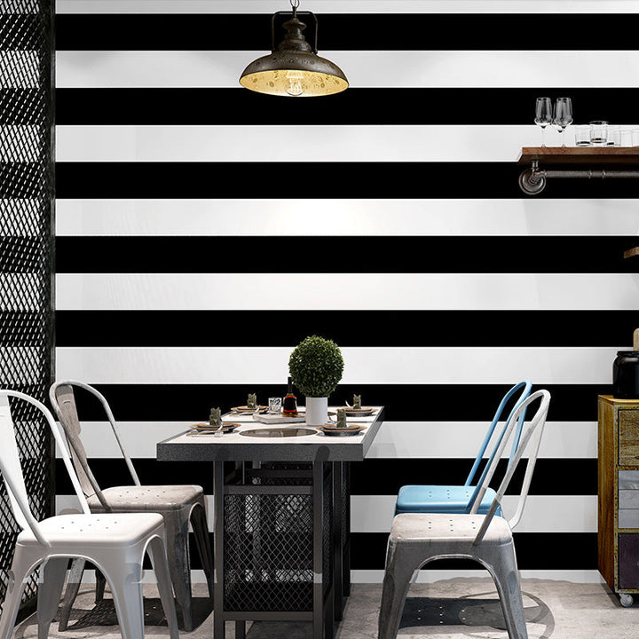 Stornfield | Simple Wide Striped Non-Adhesive Wallpaper for Cafe and Clothing Store, 33ft x 20.5in