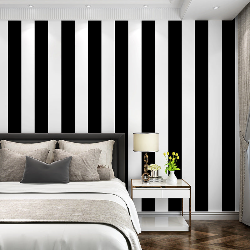 Stornfield | Simple Wide Striped Non-Adhesive Wallpaper for Cafe and Clothing Store, 33ft x 20.5in
