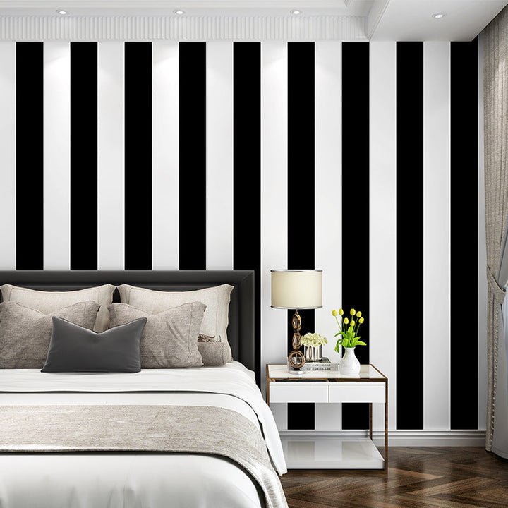 Stornfield | Simple Wide Striped Non-Adhesive Wallpaper for Cafe and Clothing Store, 33ft x 20.5in