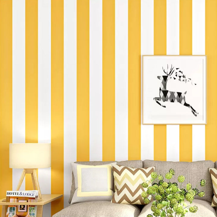 Stornfield | Simple Wide Striped Non-Adhesive Wallpaper for Cafe and Clothing Store, 33ft x 20.5in