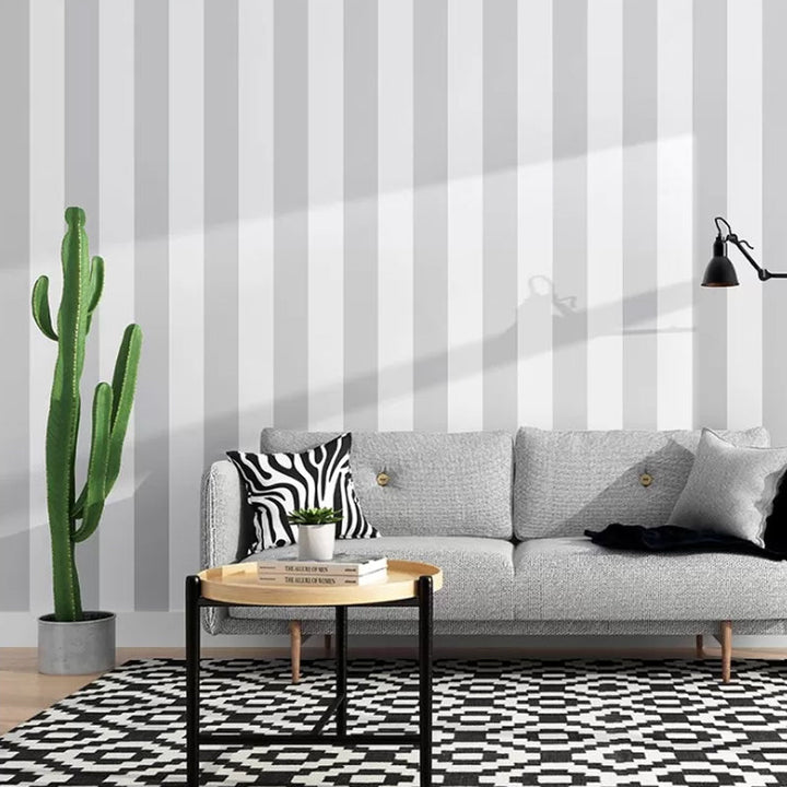 Stornfield | Simple Wide Striped Non-Adhesive Wallpaper for Cafe and Clothing Store, 33ft x 20.5in