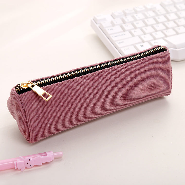 Premium Corduroy Zippered Pencil Case