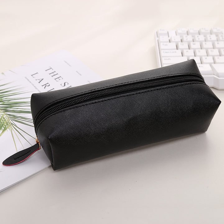 Sleek Leather Zippered Pencil Case