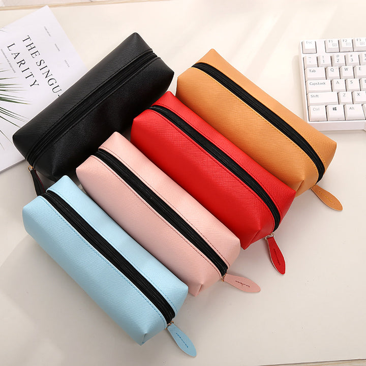 Sleek Leather Zippered Pencil Case
