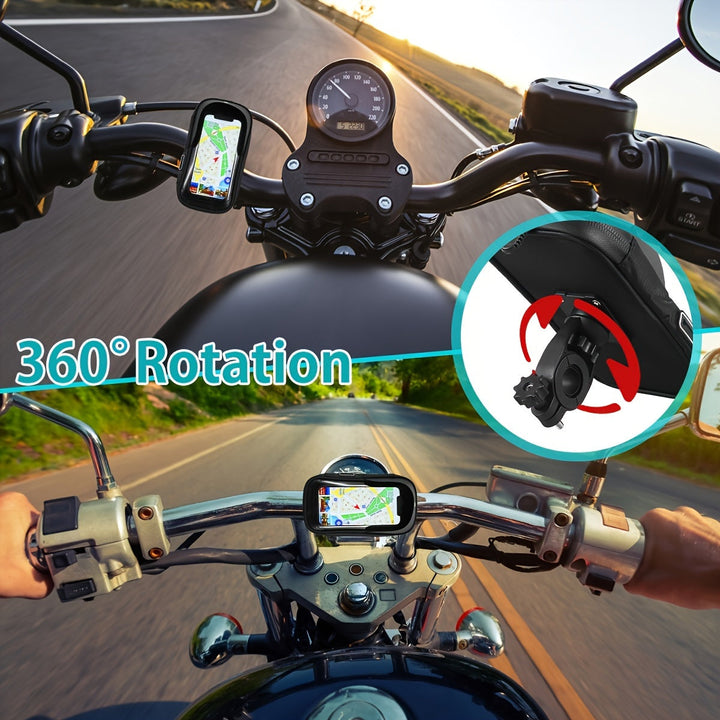 Waterproof Phone Holder for Bicycle and Motorcycle – 360° Rotatable and Suitable for 4.5–6.4 inch | Stornfield