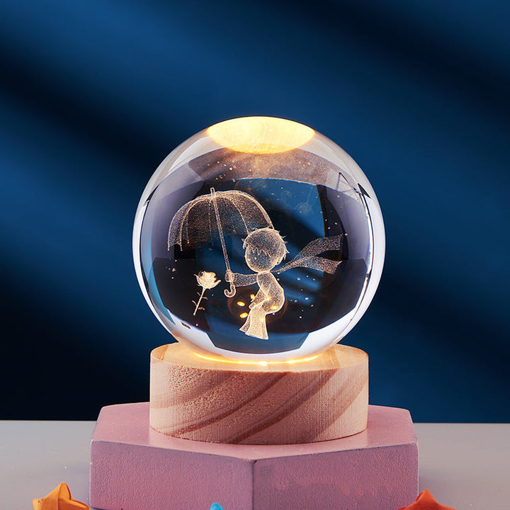 CrystalLight - 3D Crystal Night Lamp with LED Lighting | Ambient Lighting for Bedroom or Living Room | Stornfield