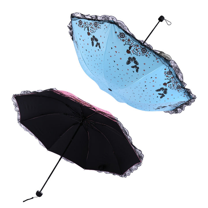 Women's sun umbrella with romantic butterfly design Stornfield