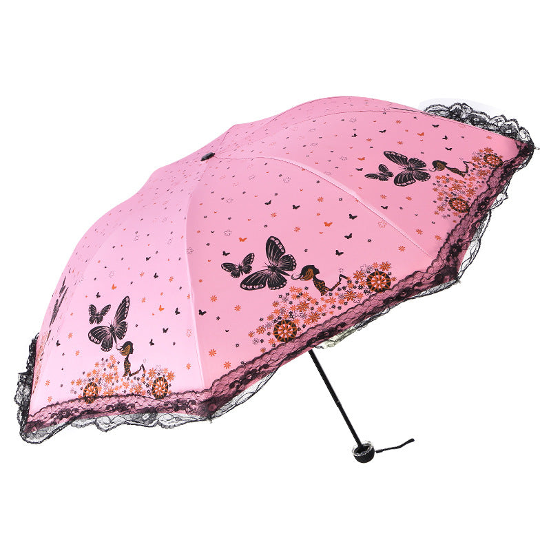 Women's sun umbrella with romantic butterfly design Stornfield