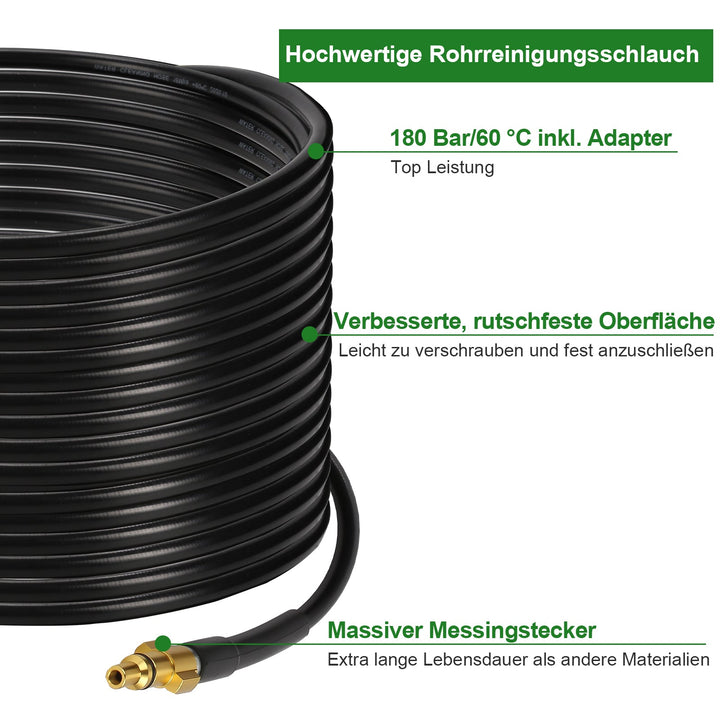 Pipe cleaning hose 10m-30m 180 bar | Stornfield