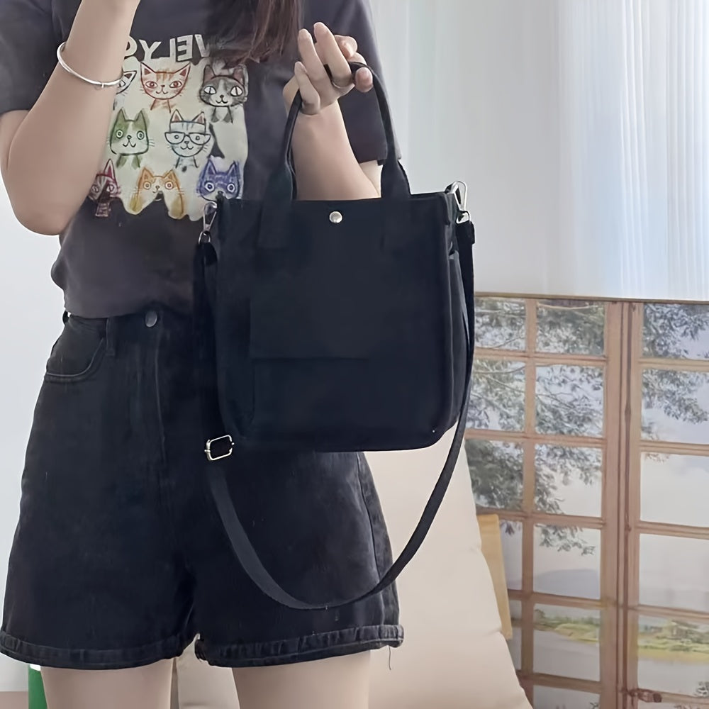 UrbanEase Canvas Slingbag – White shoulder bag with magnetic closure and adjustaStornfielde strap | Stornfield