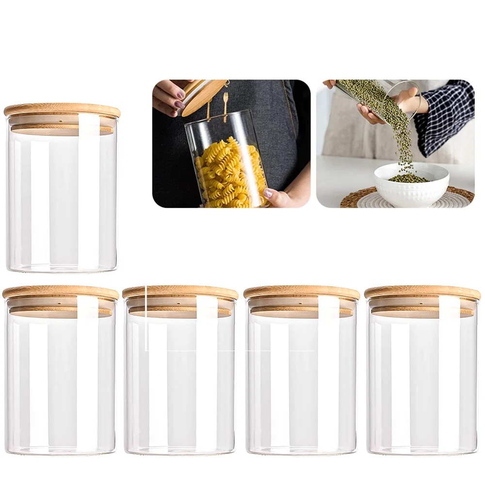 PureVorrat Glass Container Set – Storage Jars with Wooden Lid | Airtight & Stylish | Modern Kitchen Storage | Stornfield