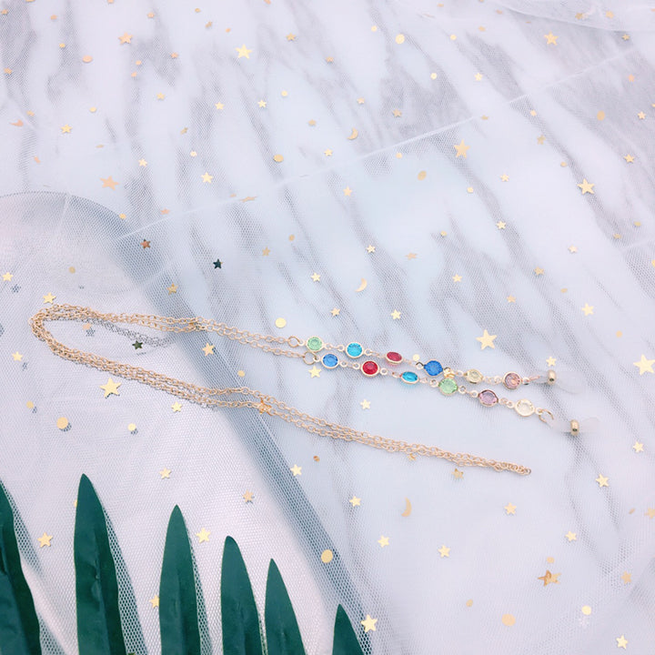 Filigree jewelry necklace with colorful crystals Stornfield
