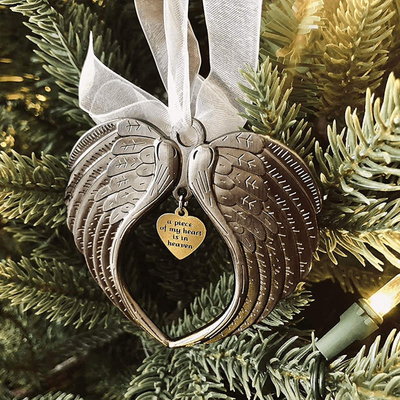 Christmas Tree Memorial Ornaments Angel Wings Bell Pendant Hanging Decoration | Stornfield