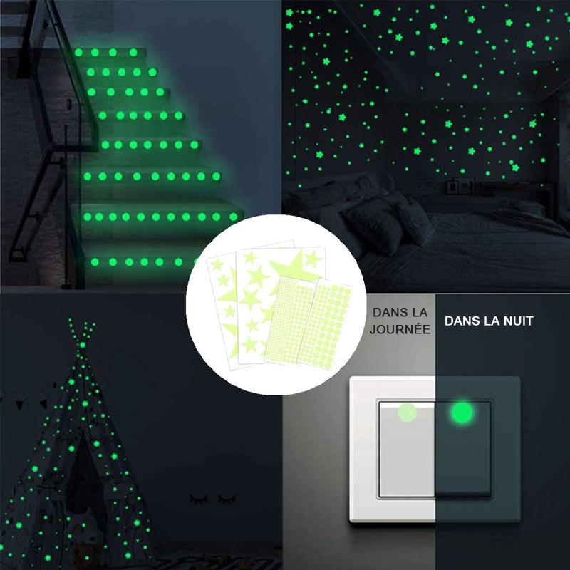 Creative Fluorescent Wall Sticker - Moon / stars / round dots | Stornfield