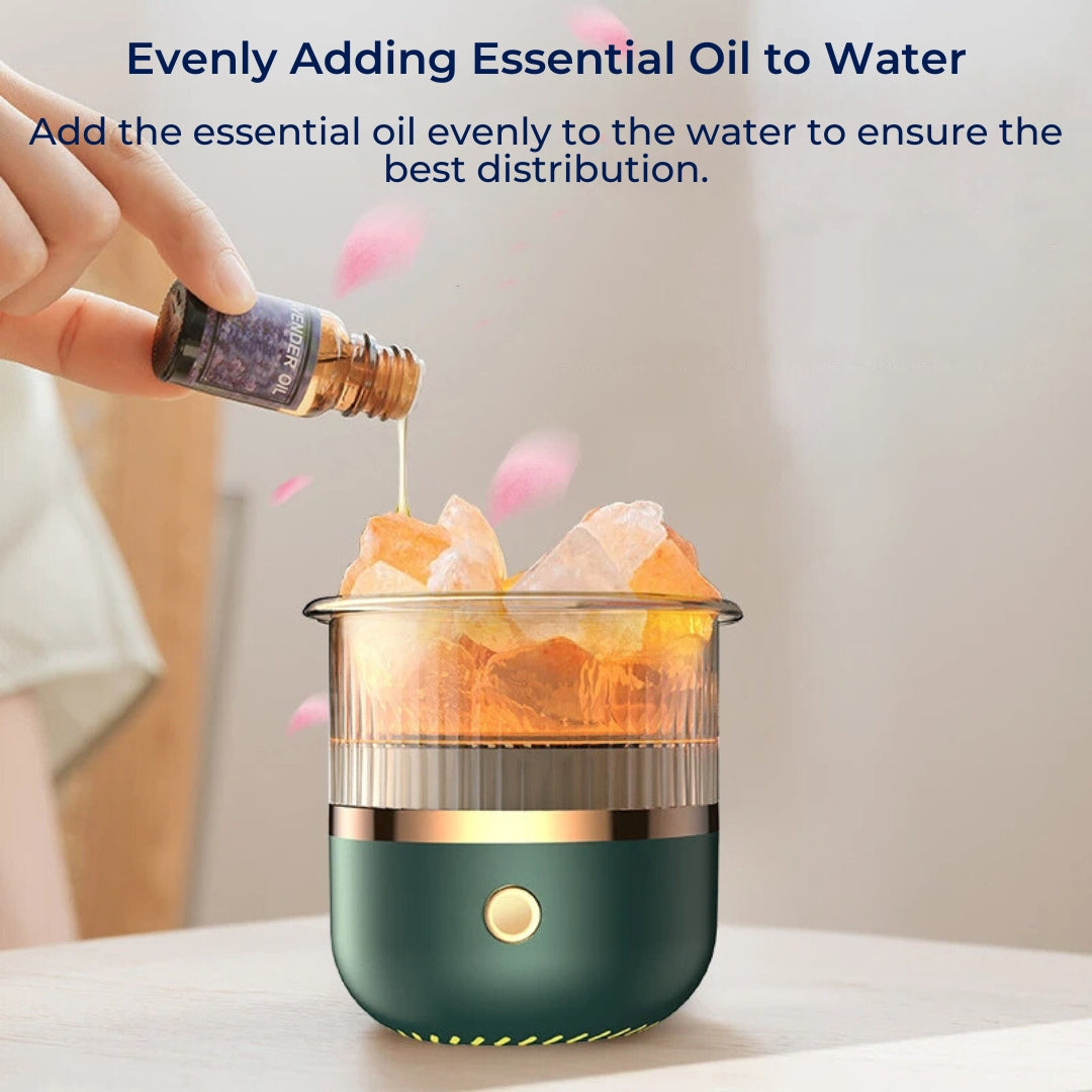 SereniGlow Crystal Salt Humidifier | USB Aroma Diffuser – Night Light & Air Purifier – For Relaxation, Stress Relief & Improved Air Quality Stornfield
