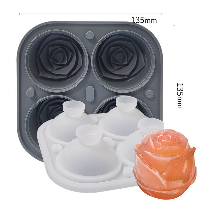 Large pink ice cube tray with 4 compartments | Stornfield
