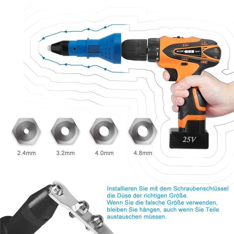 Removable rivet gun drill adapter | Stornfield