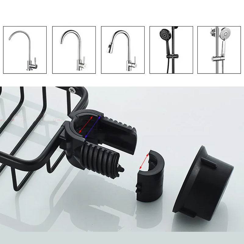 Shower holder for Shampoo & Soap – Stainless Steel – Silver or Black – No Drilling | Stornfield