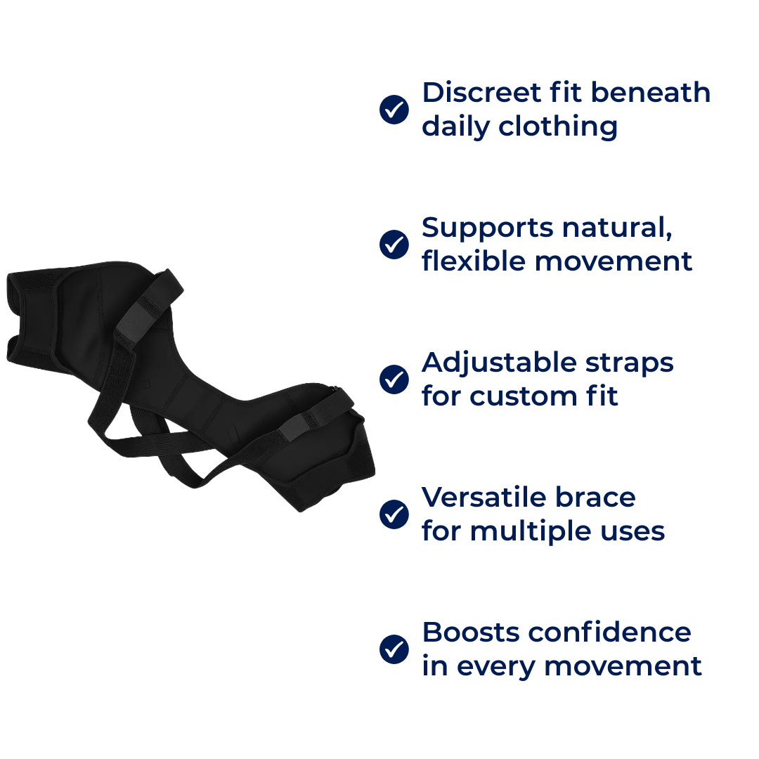 Cross-Compression Stability – Breathable Mesh Comfort – Relieves Shoulder Pain & Improves Posture Stornfield