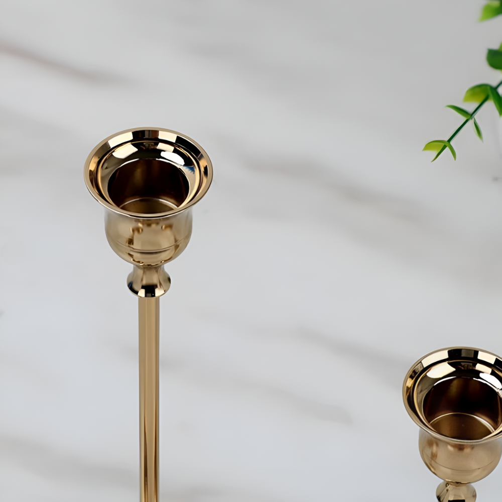 Gold Taper Candle Holder Set | Stornfield