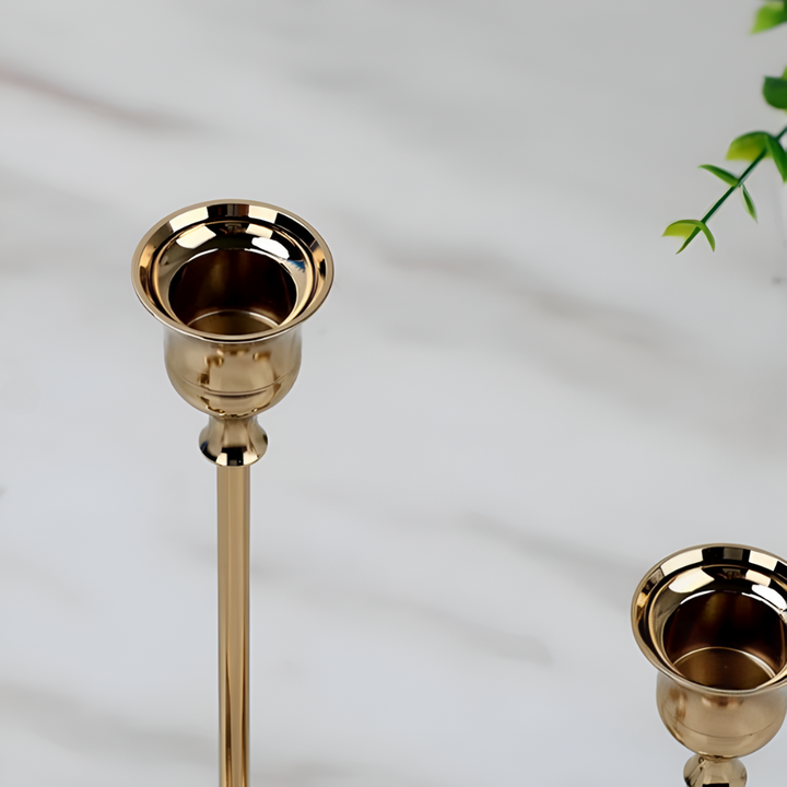 Gold Taper Candle Holder Set | Stornfield