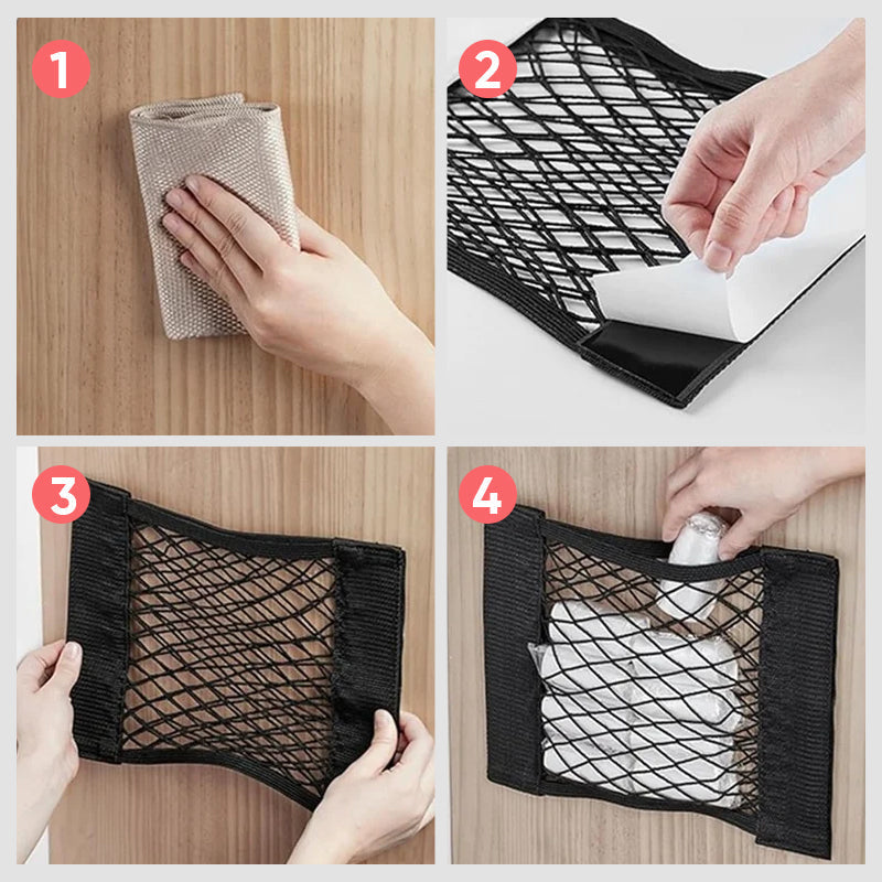 Plastic bag storage mesh bag (With adhesive tape) | Stornfield