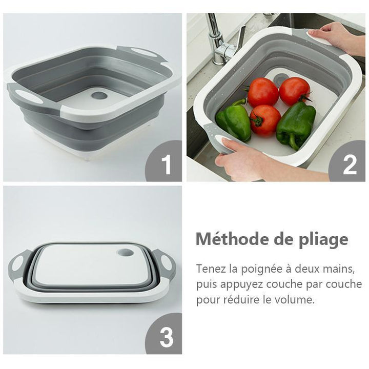 Folding Cutting Board with Dish Bin | Stornfield