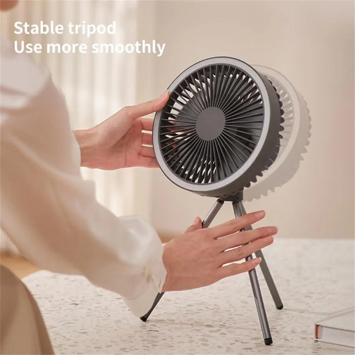 Portable Rechargeable Fan with LED and Built in Power Bank | Stornfield