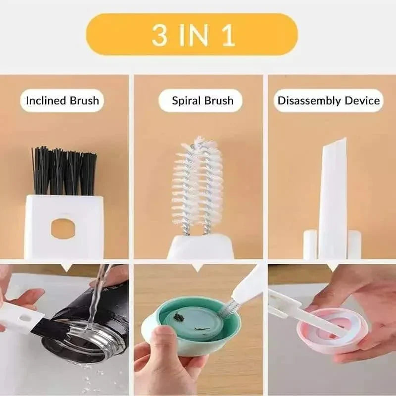 3-in-1 Bottle Lid Rubber Ring Groove Gap Cleaning Brush, Multi-Functional Bottle Gap Cleaner Stornfield