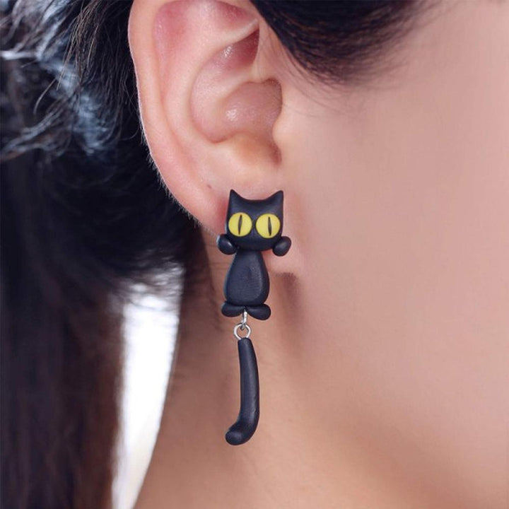 Unique Cat Earrings Yellow Eyes | Stornfield