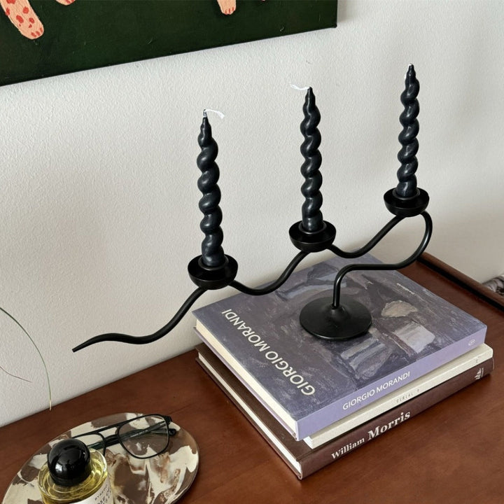 Triple-Arm Iron Candle Holder | Stornfield